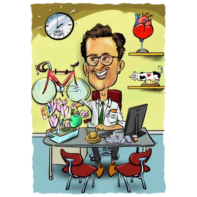 Caricature avec arrière-plan